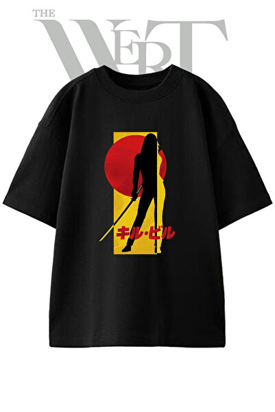 THEWERT Kill Bill_1 dizajn, štampana unisex crna majica prevelikog kroja
