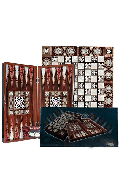 Generic Brand Large Size Pearlescent Izmir Backgammon Set for 2 Players, 9 Ye...