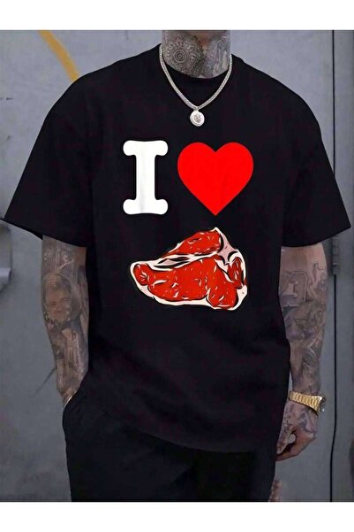 Astogria13 100% Cotton Love I Heart Juicy Steak Meat Lover T-Bone Manly Eats ...