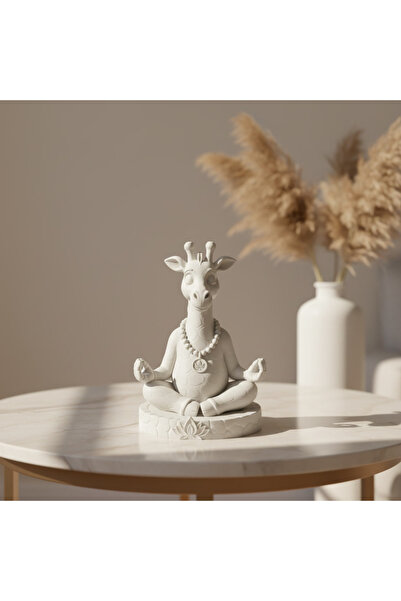 Karis ART Meditasyon Yapan Zürafa Figür Dekoratif Obje - Biblo, Yoga Giraffe ...