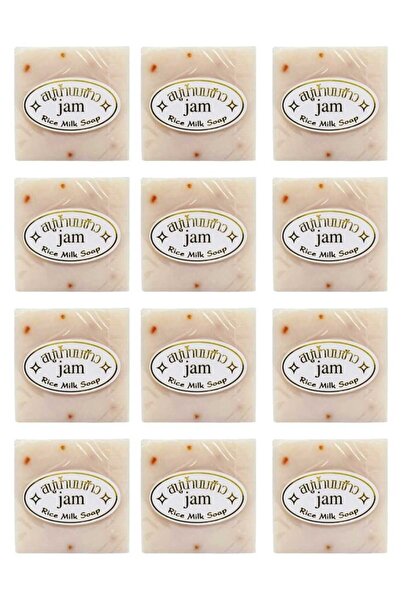 Jam [ 12 قطعة ] صابونة الارز والحليب التايلاندية، 60 غرام،