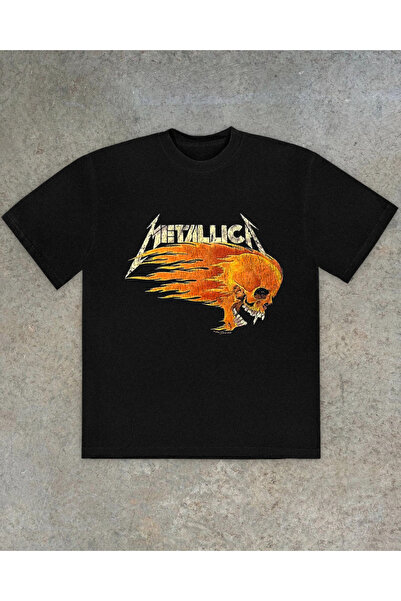 Grafftee Clothing Μπλουζάκι Unisex Oversize με στάμπα Metallica Skull