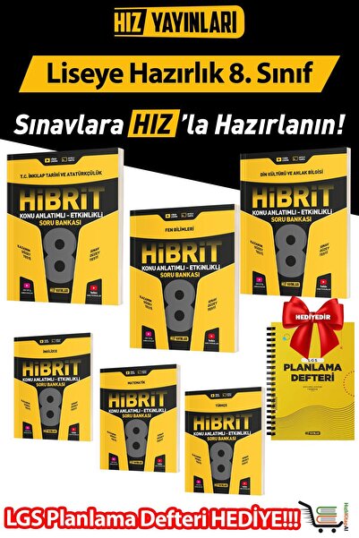 Hız Yayınları 8. Sınıf Hibrit Seti LGS Planlama Defteri Hediyeli