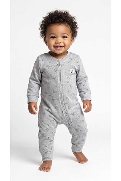 BabyCosy Organic Wear Zippered Baby Romper, Zebra Pattern, Unisex, 70% Organi...
