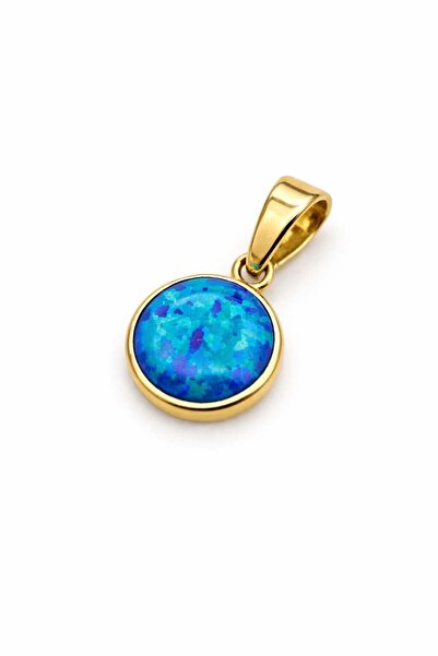byBurak GOLD Mavi Opal Okyanus Kolye Ucu - KLY0770