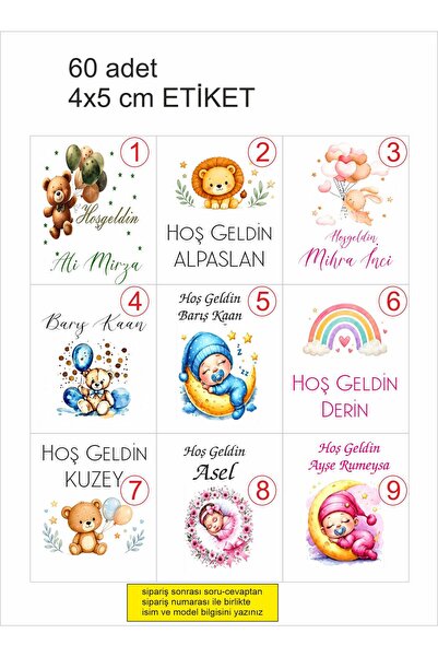 43 cici süsler organizasyon Kişiye Özel Kolonya Çikolata Özel Gün Etiketi Bab...