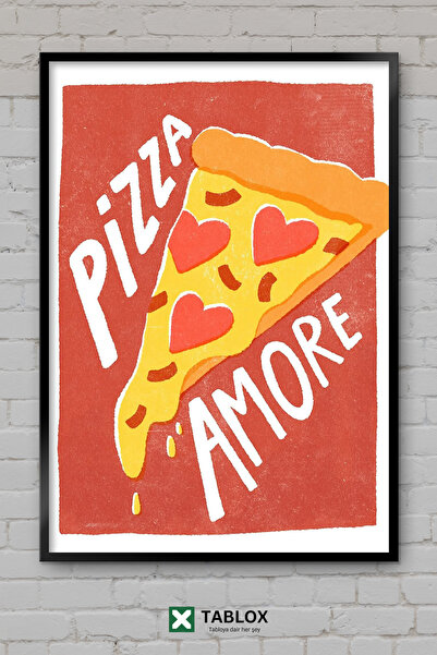 TABLOX Pizza Amore Cafe Kitchen Design Πλαίσιο Διακοσμητικό Τραπέζι από MDF μ...