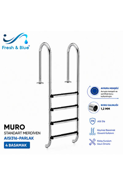 Muro 4 Basamaklı Standart Merdiven AISI 316-PARLAK