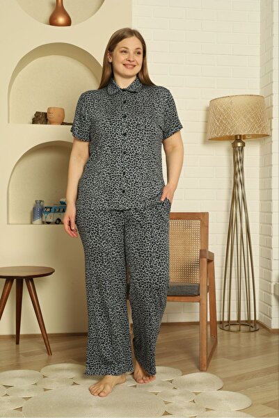 BLACKMORE Women's Anthracite Shirt Collar Large (Oversized) Size Front Button...