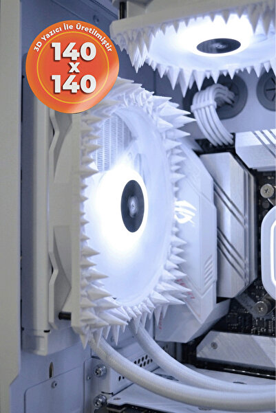 Kınık Buz 140x140 mm Beyaz Çerçeveli Oyun PC aksesuarı , Masaüstü Bilgisayar ...