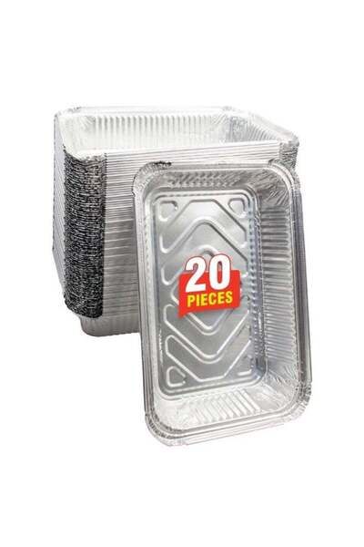 Duravel Disposable Aluminium Foil Food Storage Containers with Lids, Rectangu...