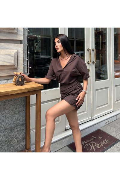 OZD Active Gömlek Yaka Etekli Elbise