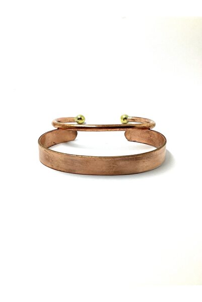 zadenza gold Unisex Adjustable Combination Pure Plain Copper Handcuff Bracelet