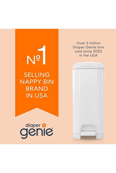 Angelcare Diaper Genie Select Odor Lock Stainless Steel Diaper Pail Grey | Ha...