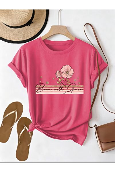 l'eivor تي شيرت نسائي من القطن مطبوع عليه زهور من Bloom With Grace