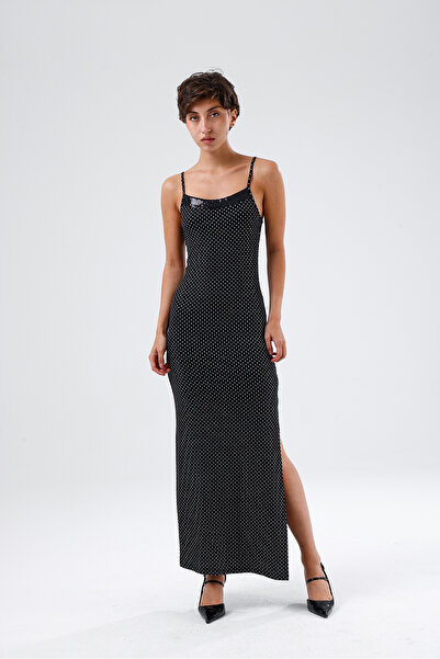 Sense Rochie din viscoză cu bretele, cu șliț, decorată cu paiete și model |  ...