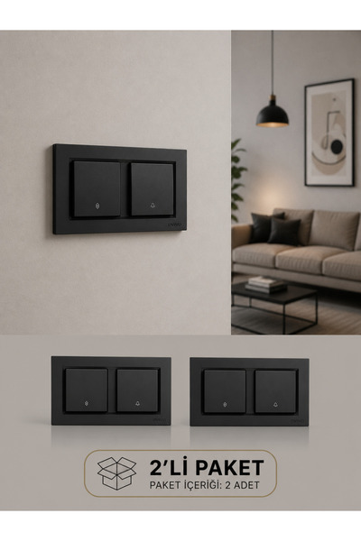 OVİVO Quantum Siyah Vaviyen+Zil Anahtarı Light 2 Adet