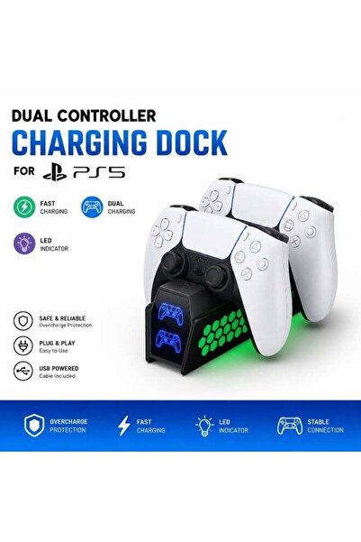 Dobe PS5 Dual Controller Charging Dock with LED Charging Indicator, Fast USB ...