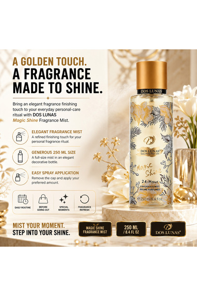 DOS LUNAS Cosmetics Dos Lunas Fragrance Mist Magic Shine Gold 250 ml