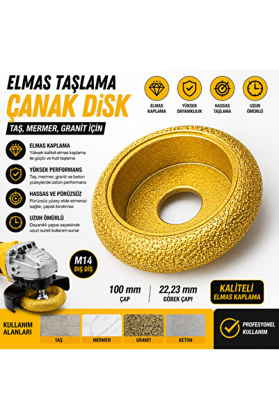 SENBANG 100 mm Elmas Taşlama Çanak Disk M14 Diş Diş Elmas Kaplama Granit Merm...