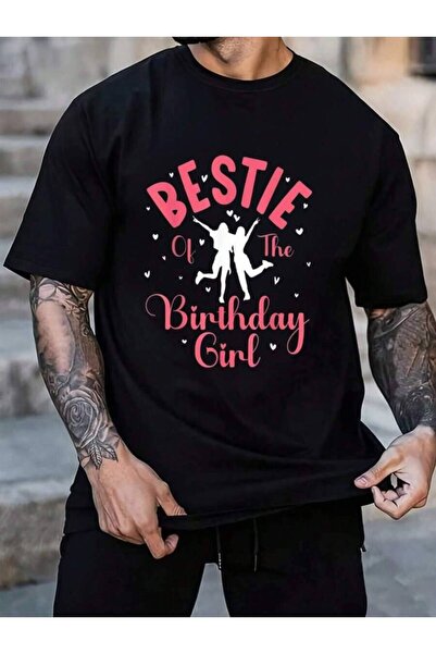 KYMC07 100% Cotton Bestie Of The Birthday Girl, Funny Friend, Besties 1 Men's...