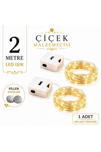 KLC Çiçek Malzemecisii 2 Metre Pilli Peri Led Işık 1 adet (Piller Dahildir) |...