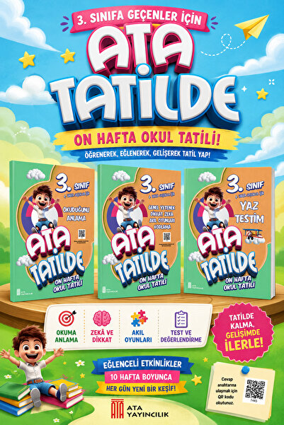 Ata Yayıncılık 3.Sınıf Ata Tatilde Yaz Testim + Okuduğunu Anlama+ Genel Yeten...