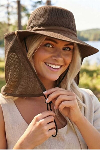 Uniquetrenders Women's Neck Protection Mesh Safari Hat Uv Sun Protection Draw...