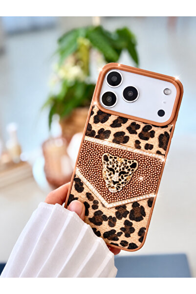 Go Aksesuar Iphone 17 PROMAX Uyumlu ELMAS Tasarımlı Kaplan Taşlı Işıltılı Par...