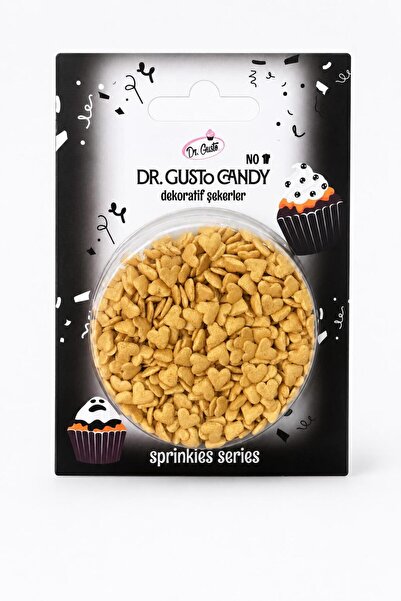 Dr. Gusto Altın Kalp Konfeti Pasta Süsleme Şekeri