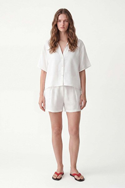 Antioch Ecru 100% Lyocell Shorts Set