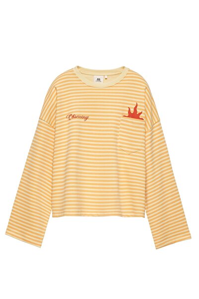 Pull & Bear Oversize çizgili grafikli sweatshirt