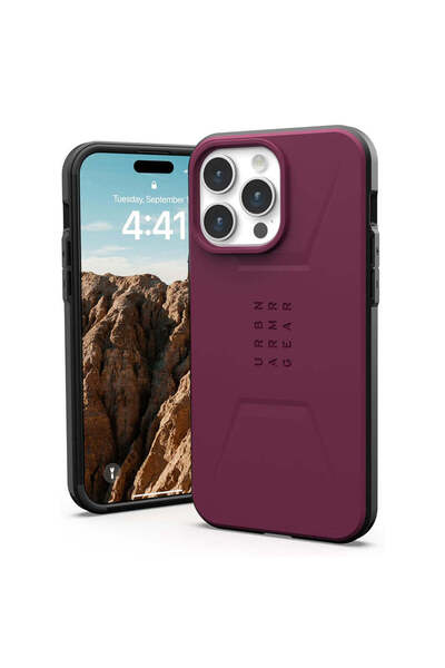 UAG Θήκη για iPhone 15 Pro, Civilian MagSafe, μπορντό - μπορντό