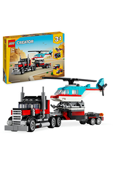 LEGO Φορτηγό πλατφόρμα και ελικόπτερο