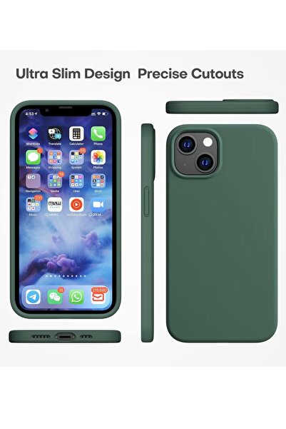 Cat - Cot iPhone 15 Liquid Silicone Case - Slim Fit Soft Touch Protective Cov...