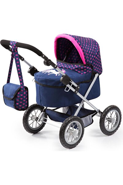 Bayer Design Dolls Pram Trendy with Shoulder Bag, Blue, Pink, Unicorn