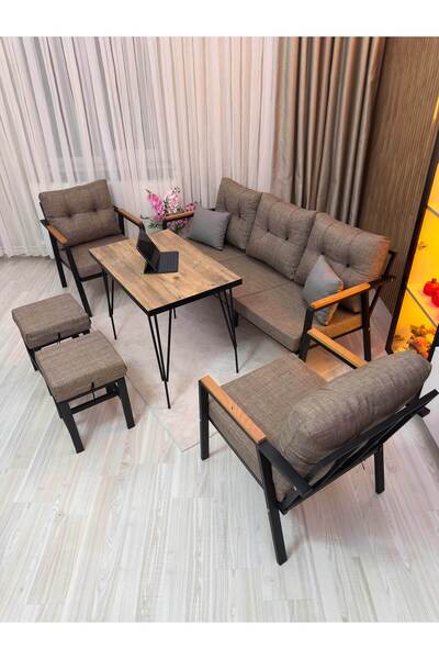 HouseART Lale Balkon, Bahçe - Cafe , Teras , Metal Kanepe Koltuk Takımı ,Çay ...