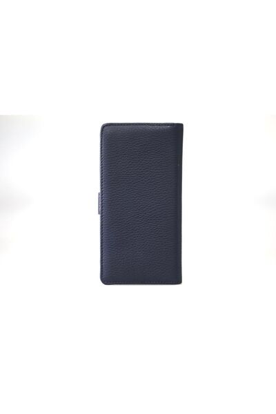 Çıkrık Leather Hand Portfolio with Guard Phone Entry - Navy Blue