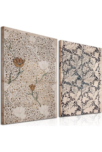 HOME MODE William Morris Vintage Floral 2 Piece Gallery Wrapped Canvas Wall A...
