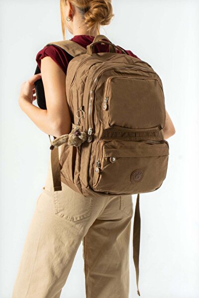 571 Collections Çanta Ultra Light Multi-Pocket Medium Size Backpack Tan Model...