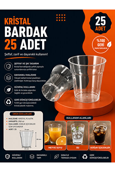 Genel Markalar Kristal Bardak 25 Adet