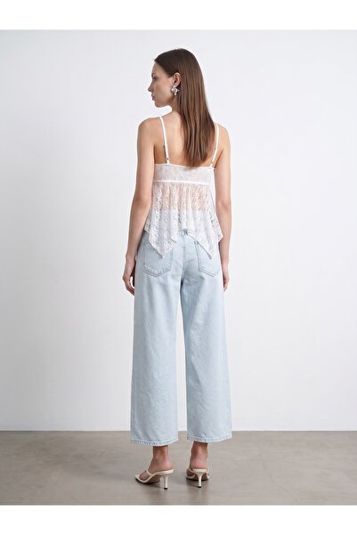 Dilvin 72345 %100 Pamuk Baggy Jean-Mavi