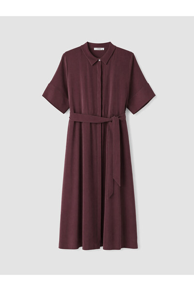 LC Waikiki Trendlucky Plus Size Belted Shirt Dress with a Difference