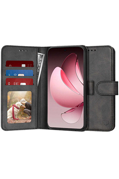 Techsuit Husă pentru OPPO Reno13 Pro, tip agendă, negru - negru