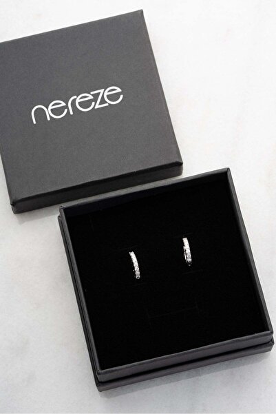 Nereze 925 Ayar Gümüş Sertifikalı Mozanit Taşlı 15 mm Halka Küpe