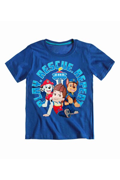 PAW PATROL Tricou albastru 3-8 ani cu print mare, 100% bumbac