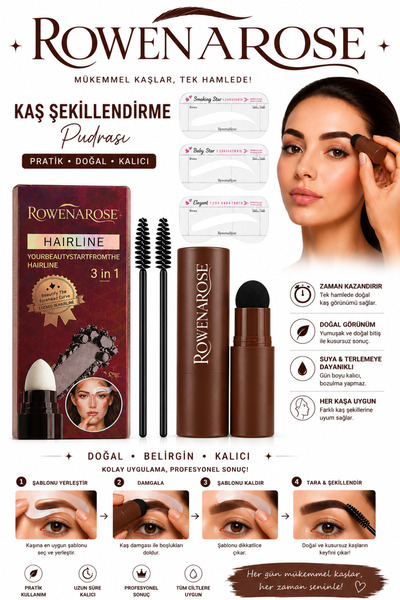 ROWENAROSE Kaş Şekillendirme Kiti Yumuşak Kahverengi