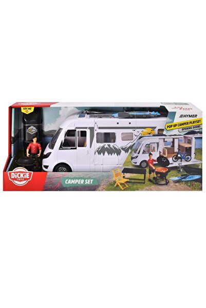 Dickie Toys Rulota cu figurina si accesorii, Dickie Toys, Camper Hymer Campin...