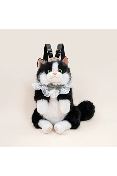 Generic Cat Plush Backpack with Adjustable Straps & Zipper Closure - Black | ...