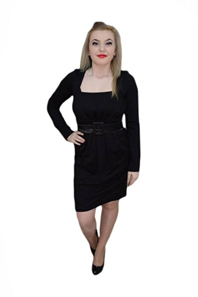 OEM Rochie feminina , de culoare neagra, decolteu generos